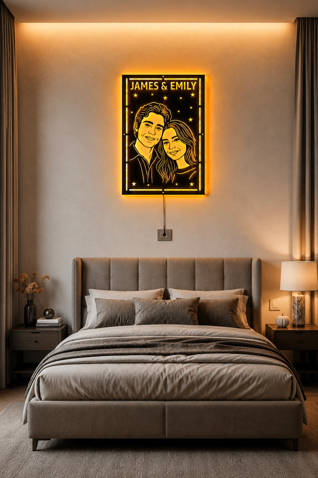 Customize Metal Neon Light Frame | Luxury Home Decor & Personalized Gift