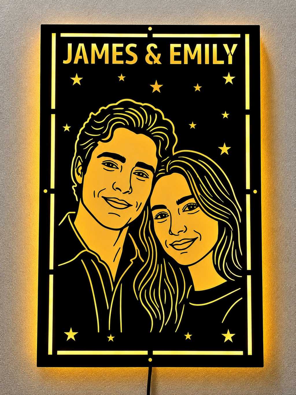 Customize Metal Neon Light Frame | Luxury Home Decor & Personalized Gift
