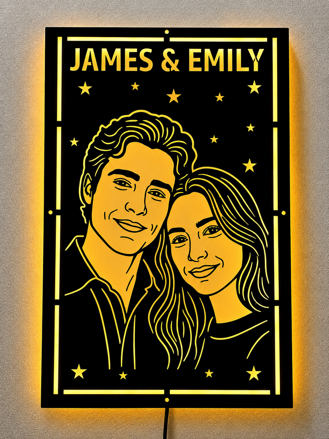 Customize Metal Neon Light Frame | Luxury Home Decor & Personalized Gift