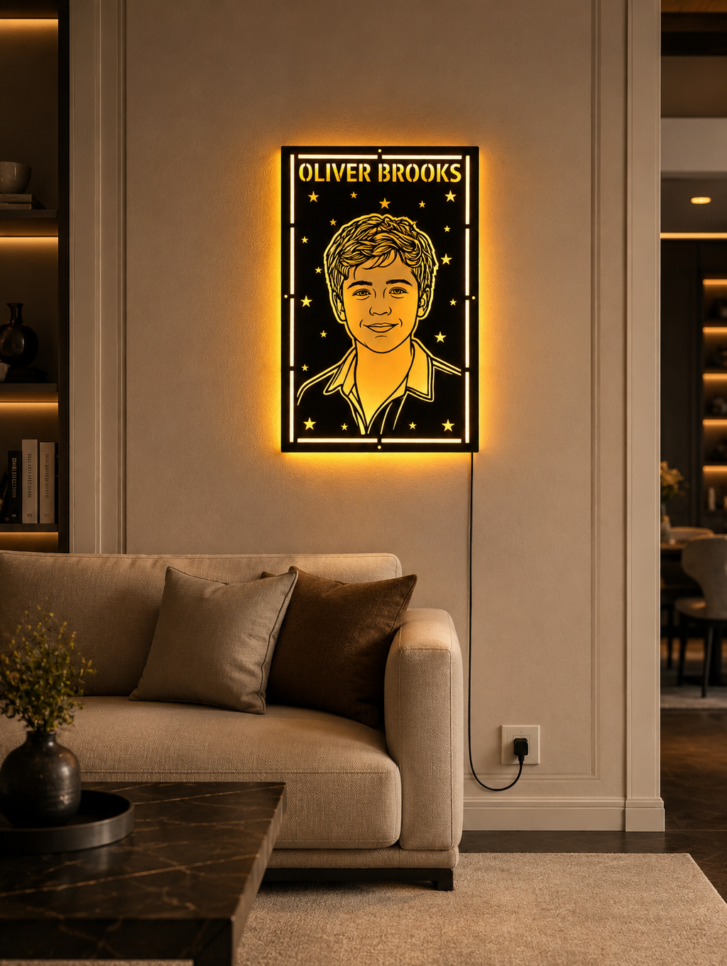 Customize Metal Neon Light Frame | Luxury Home Decor & Personalized Gift
