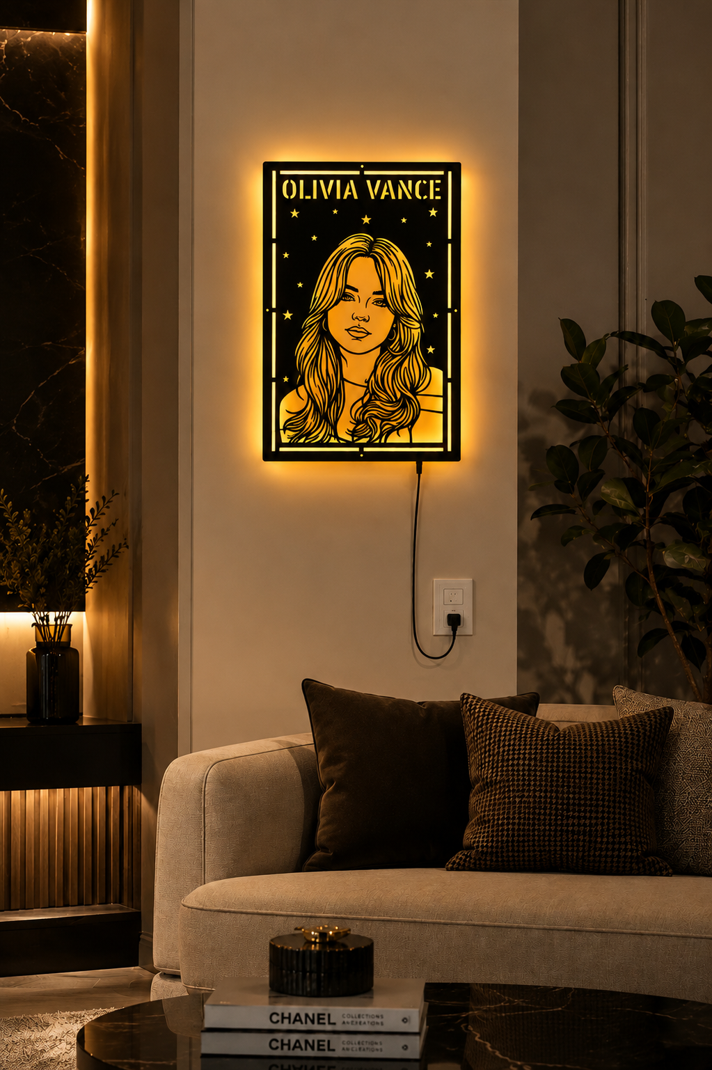 Customize Metal Neon Light Frame | Luxury Home Decor & Personalized Gift